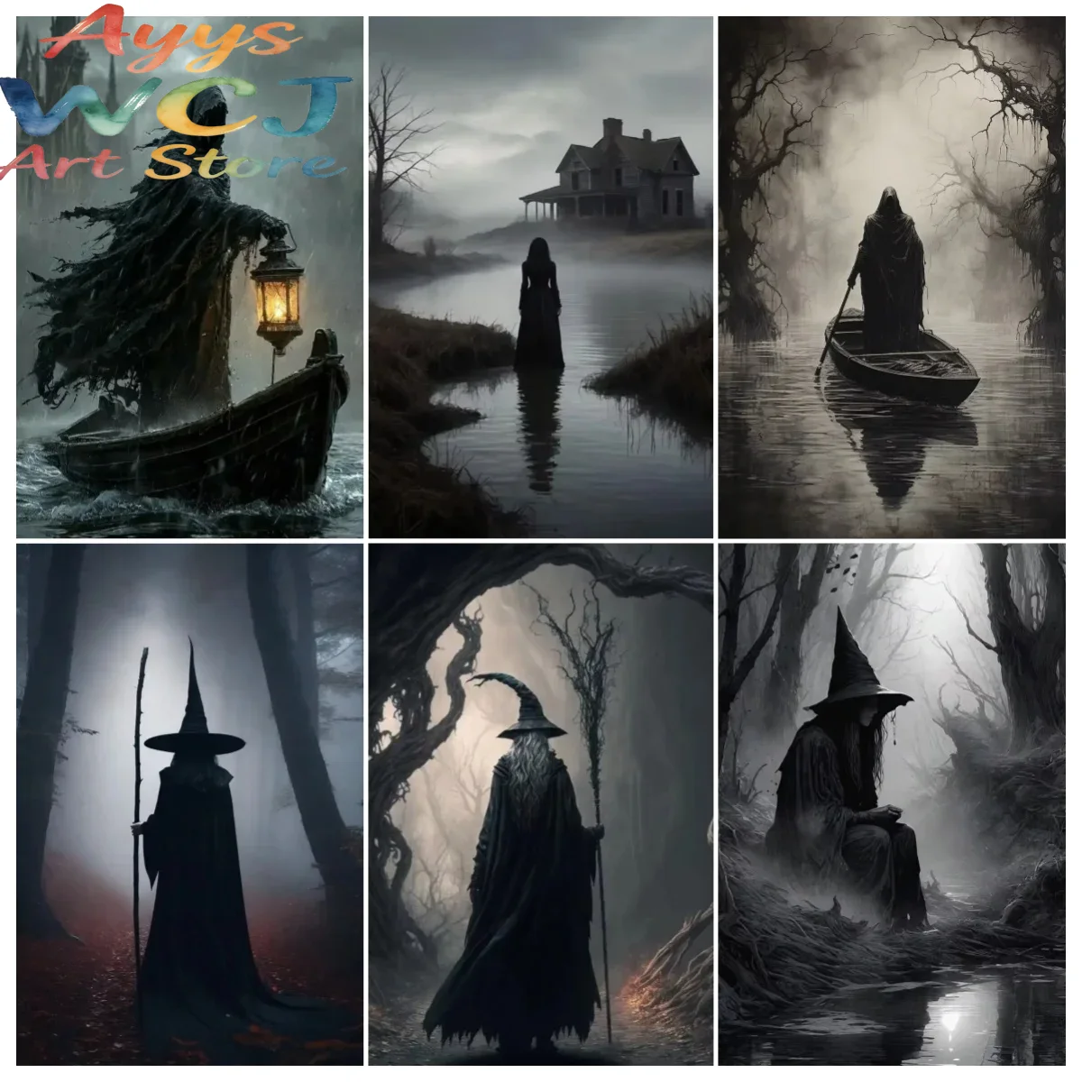 Home Decor Quirky - Dark Academia Kunst: Hexendämon-Poster für Wohnzimmer-Dekoration,
