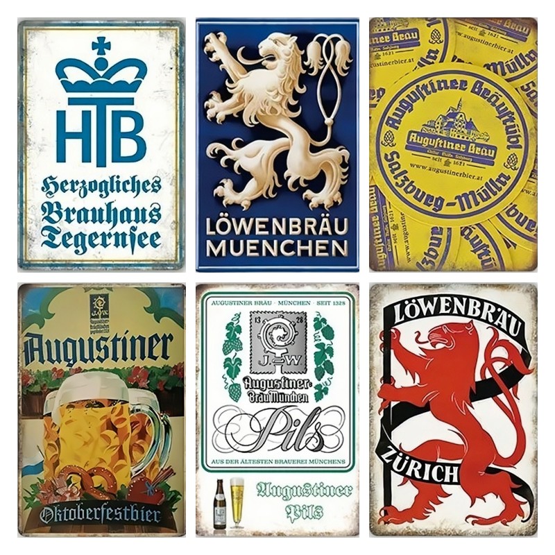 Germany Home Decor - Vintage Deutschland Biermarken-Schild aus Metall –