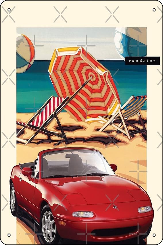 Home Decor Brochure - NA Miata Broschüren-Poster, Metall-Blechschild, 30,5 x
