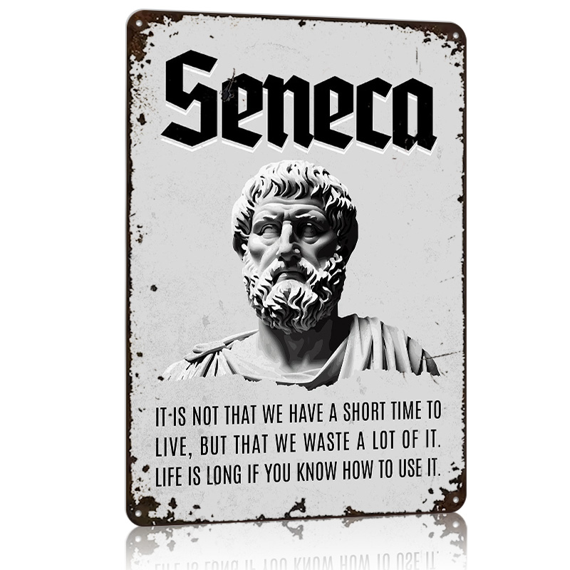 Home Decor Quotes On Wall - Seneca Stoic Zitat 4, Metallposter, Blechschild,