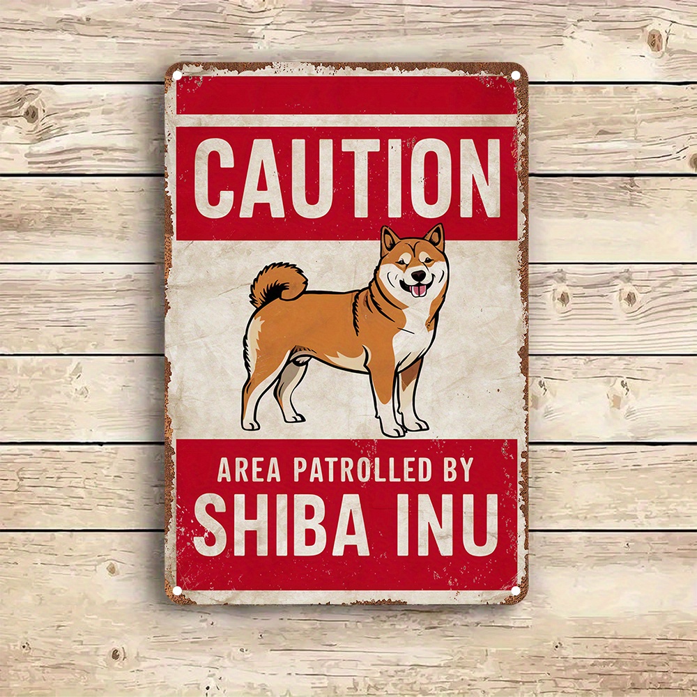 Home Decor Nearby - Vintage Shiba Inu Warnschild aus Metall,