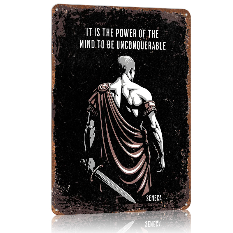 Home Decor Quotes On Wall - Seneca Stoic Zitat Metall Poster Blechschild