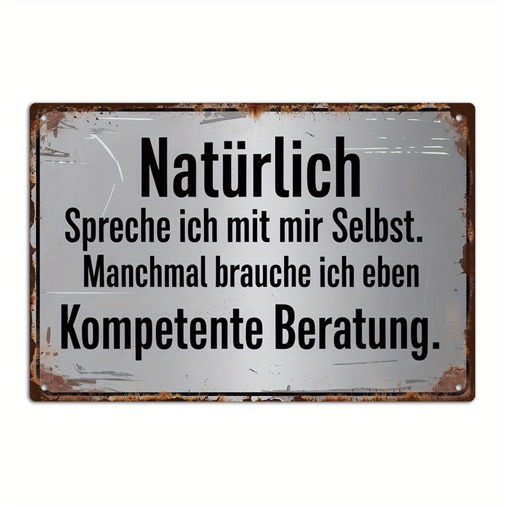 Germany Home Decor - Vintage Deutsche Metall-Wanddekoration mit der Aufschrift