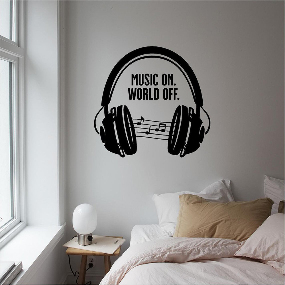 Home Decor Quotes On Wall - Musik headset Wand Decals Zitate Musik