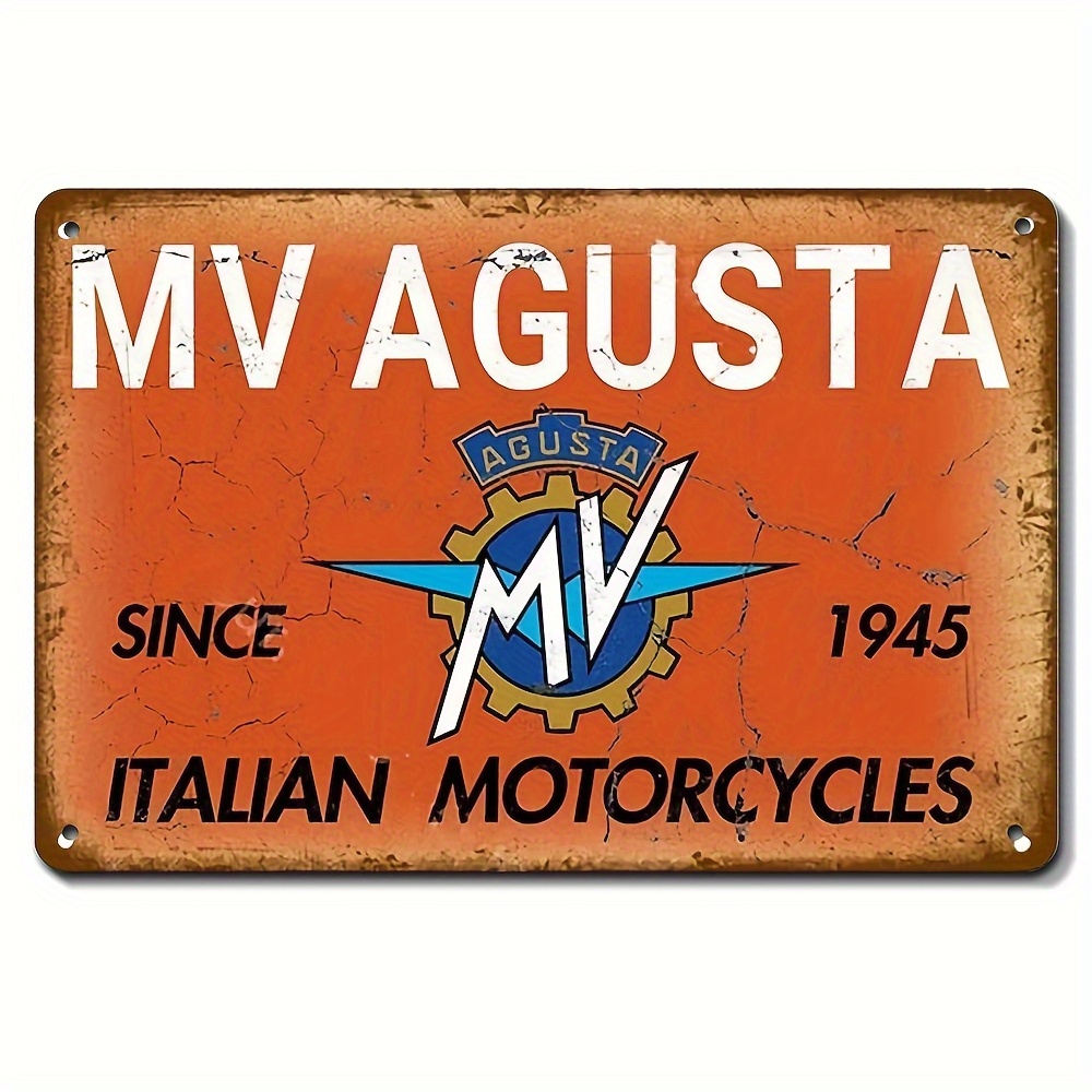 Home Decor Orange - Vintage MV Agusta Italian Motorcycles Metallschild