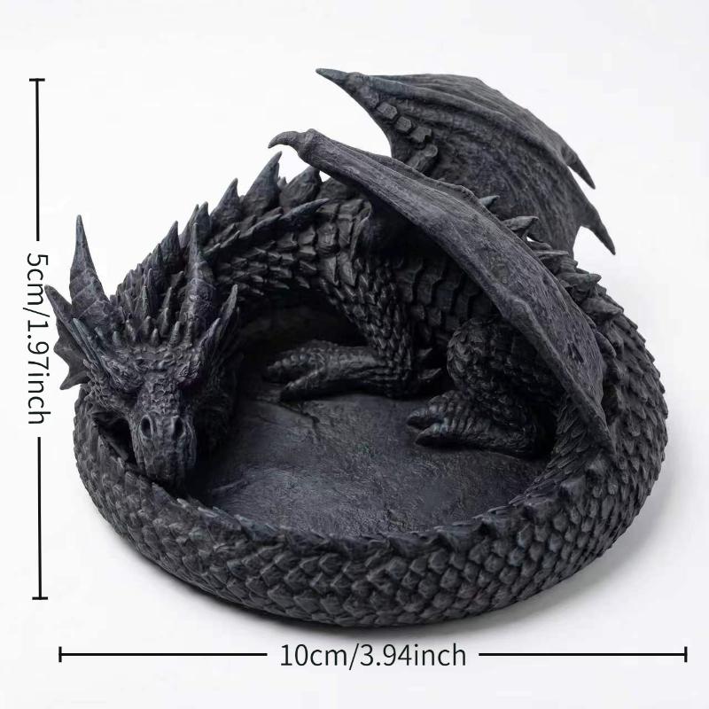 Ceramic Trinket Dish - Kreativer Gotischer 3D-Druck Drachen-Tablett Dunkler Stil