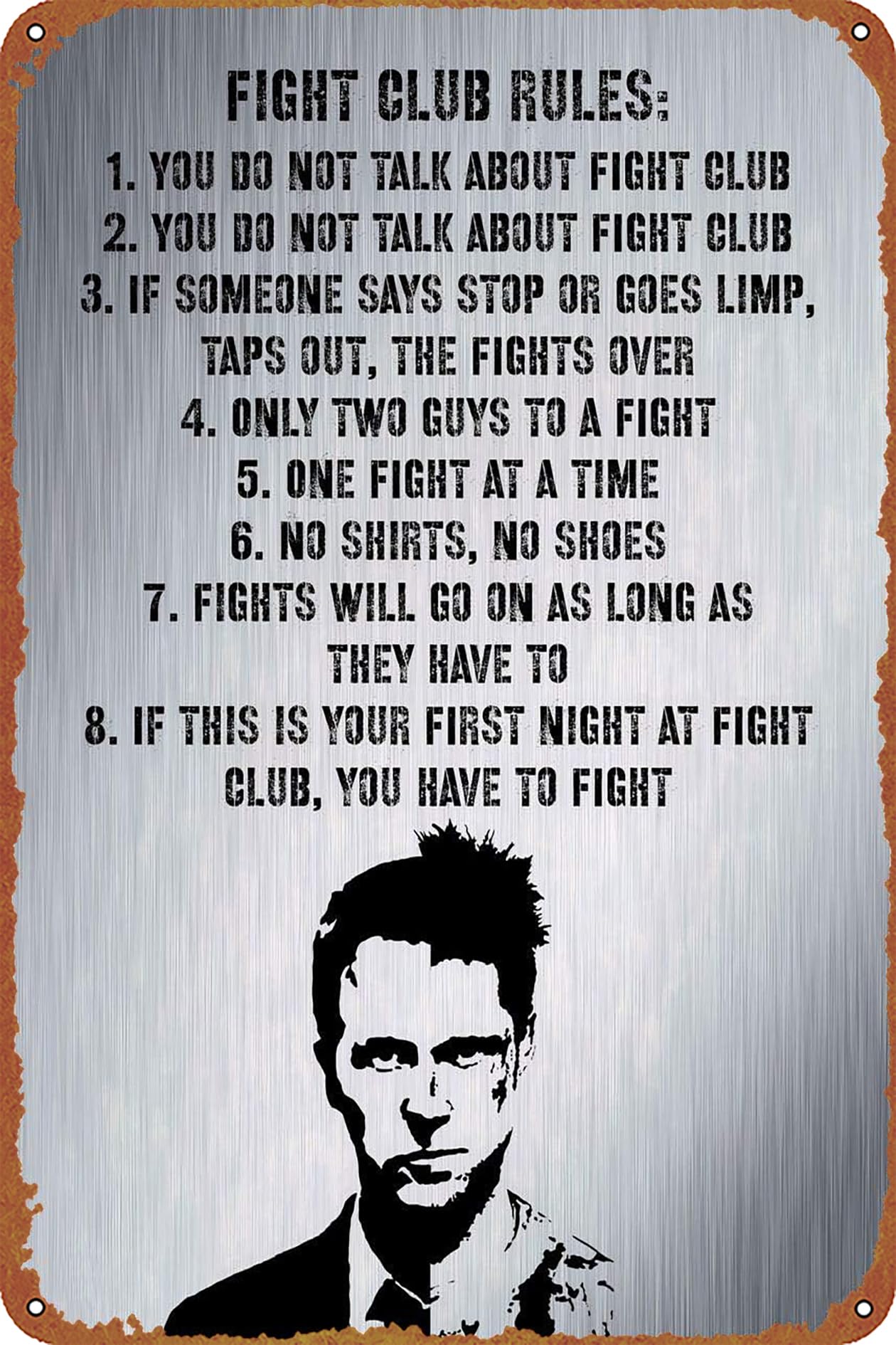 Home Decor Quotes On Wall - 1 Stück, Fight Club Rules Zitate