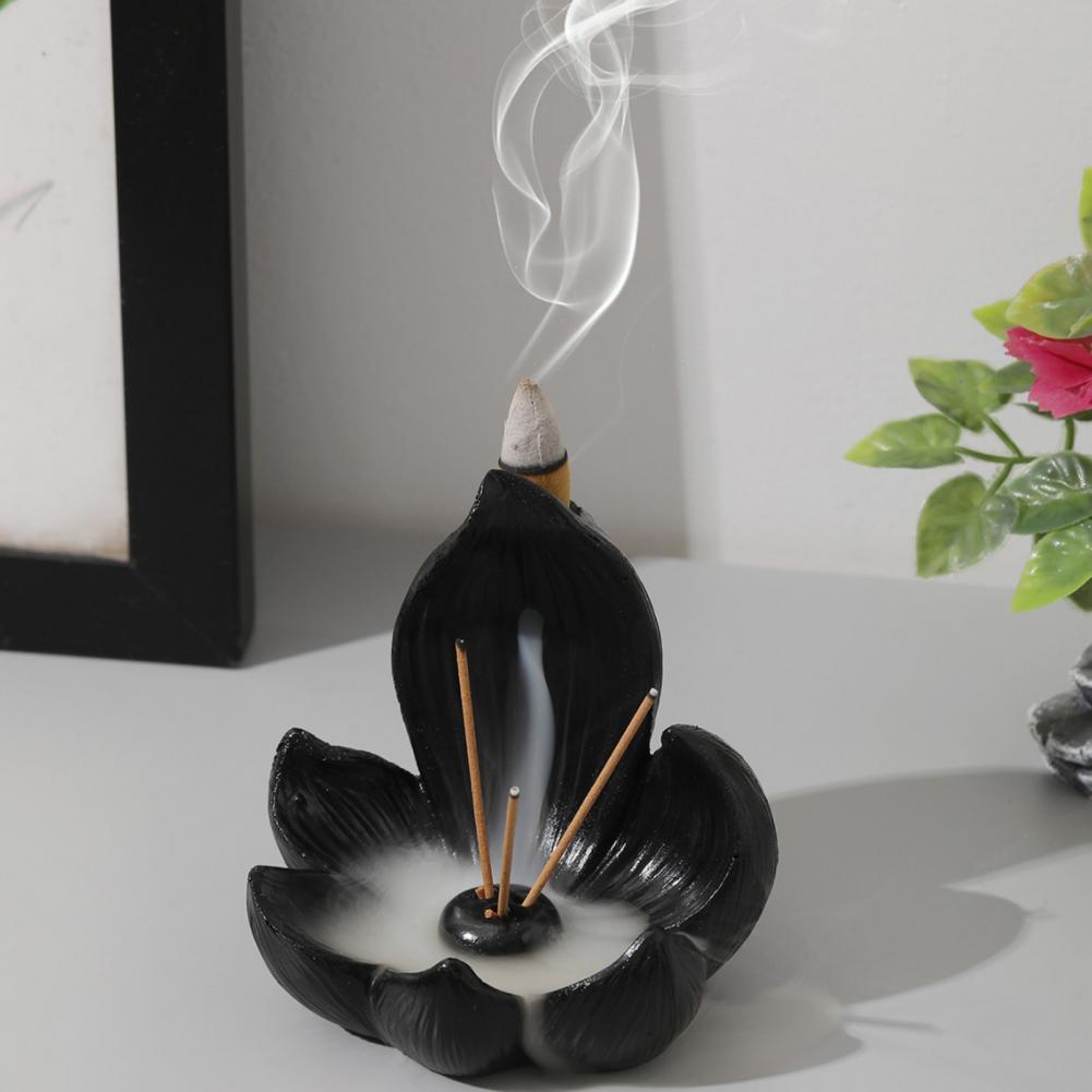 Incense Stick Holder - Lotus-Räucherstäbchenhalter aus Harz, Lotus-Räuchergefäß, Lotus-Räucherstäbchenhalter, Rückflussbrenner,
