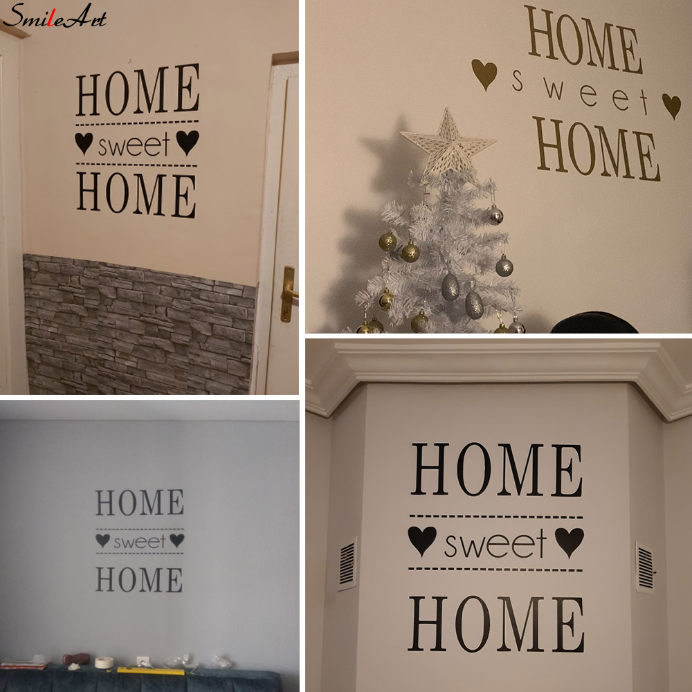 Home Decor Quotes On Wall - Home Sweet Home Phrase Wandaufkleber für