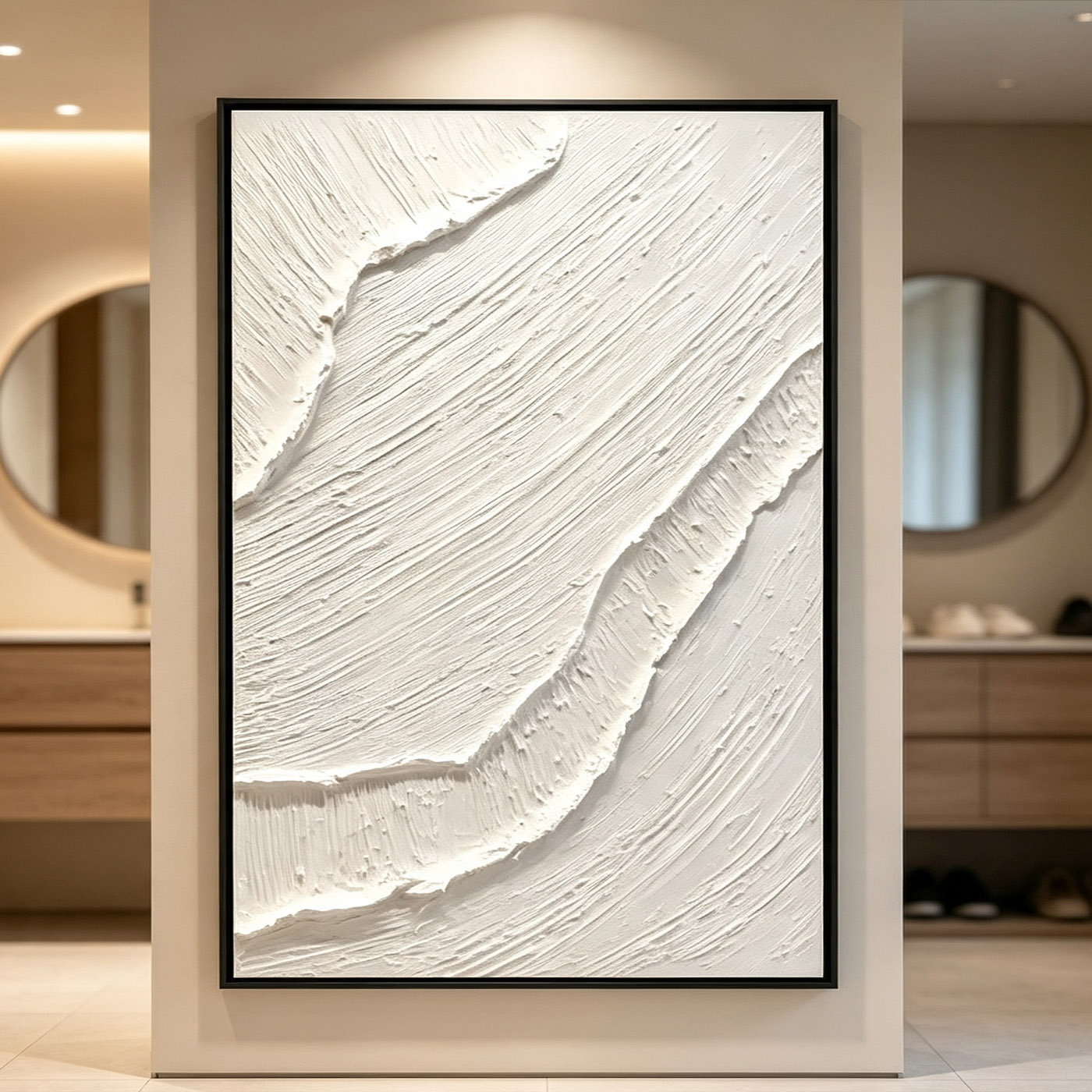 Handgemaltes Weißes 3D-Ölgemäl – Home Decor Frames Bewertung und Preis