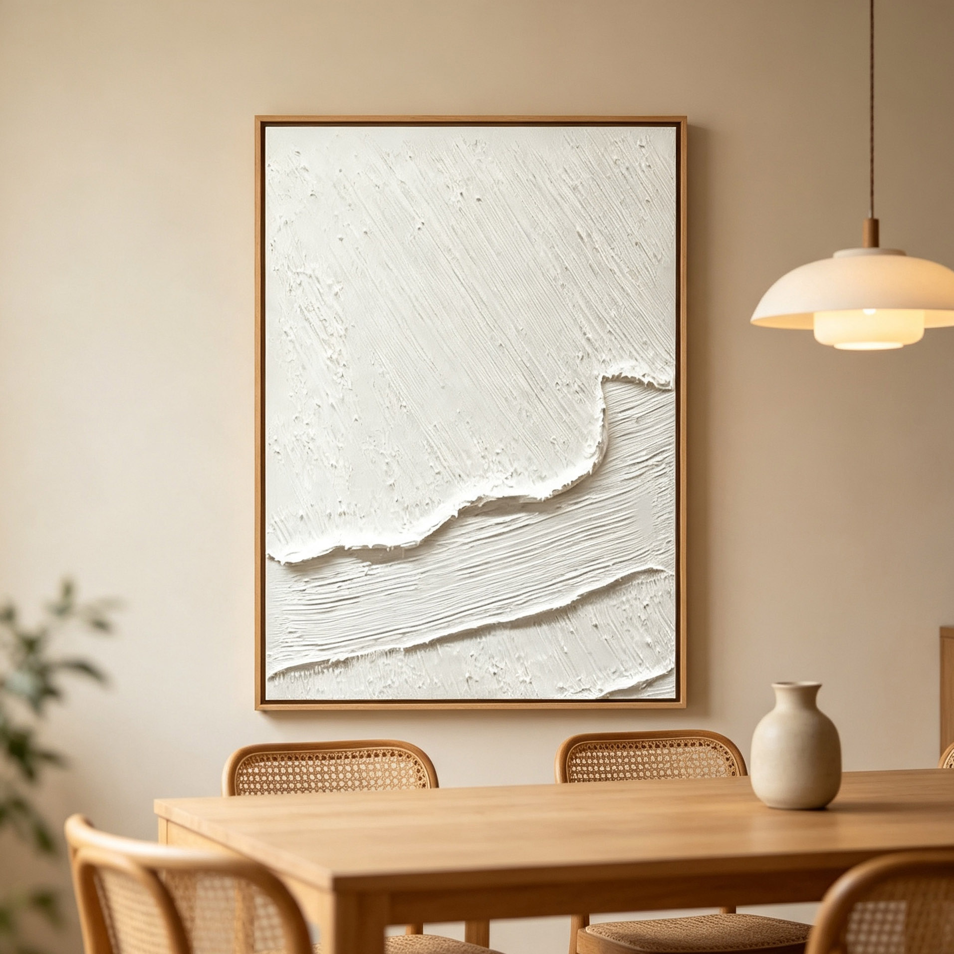 Handgemaltes Weißes 3D-Ölgemäl – Home Decor Frames Bewertung und Preis