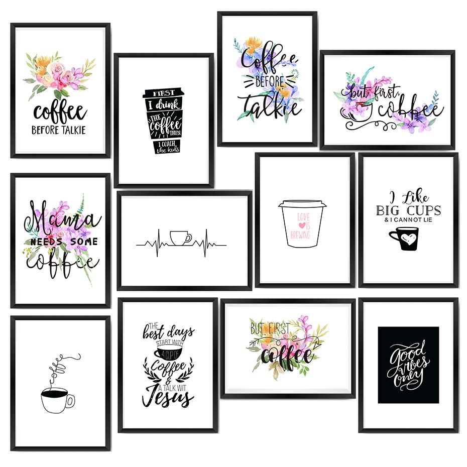Moderne Kaffee Zitat Poster Dr – Home Decor Quotes On Wall Bewertung und Preis