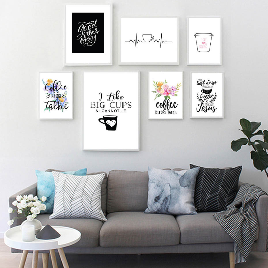 Moderne Kaffee Zitat Poster Dr – Home Decor Quotes On Wall Bewertung und Preis