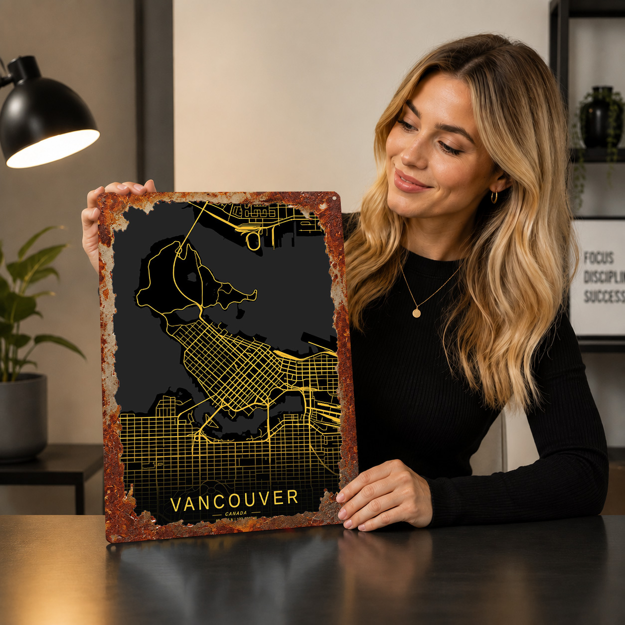 Goldene Vancouver-Stadtkarte 3 – Home Decor Vancouver Bewertung und Preis