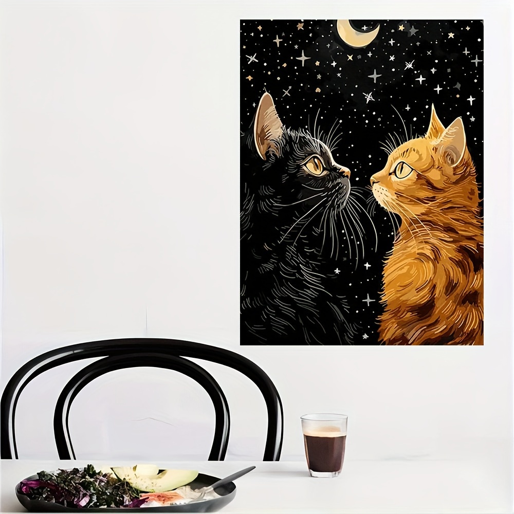 Lebendige schwarze Katze und o – Home Decor Orange Bewertung und Preis