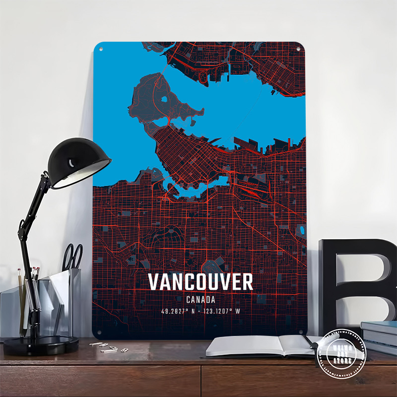 Vancouver Stadtplan Metallpost – Home Decor Vancouver Bewertung und Preis