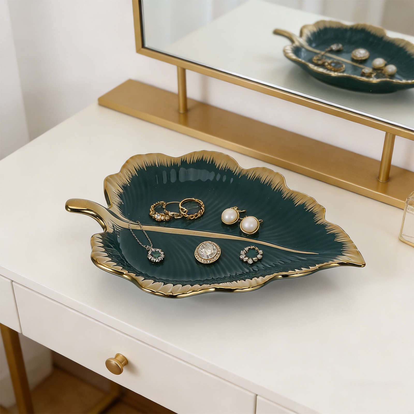 Keramik-Blattschale, grün, dek – Ceramic Trinket Dish Bewertung und Preis