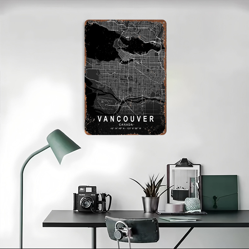 Vancouver Dark Map 3D-gedruckt – Home Decor Vancouver Bewertung und Preis